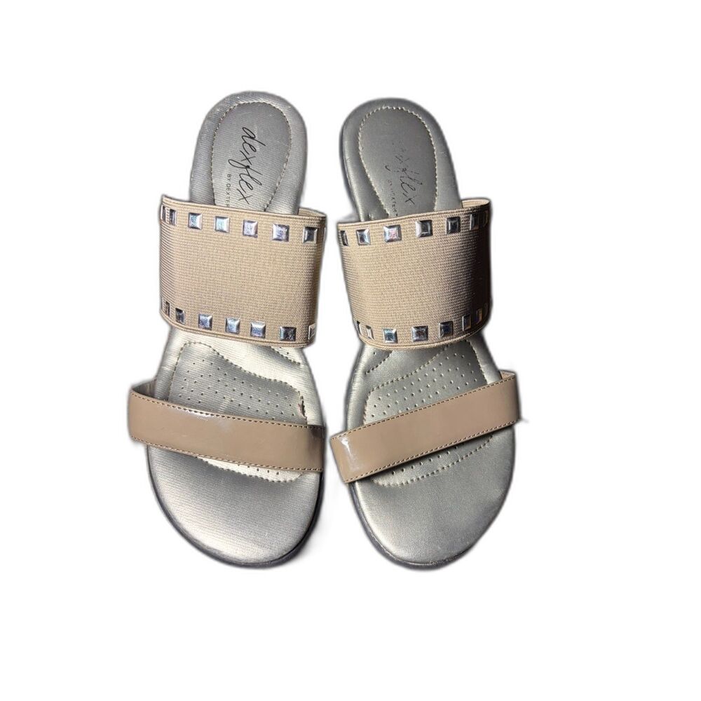 Dexflex Studed Wedge Slide Sandals - 9